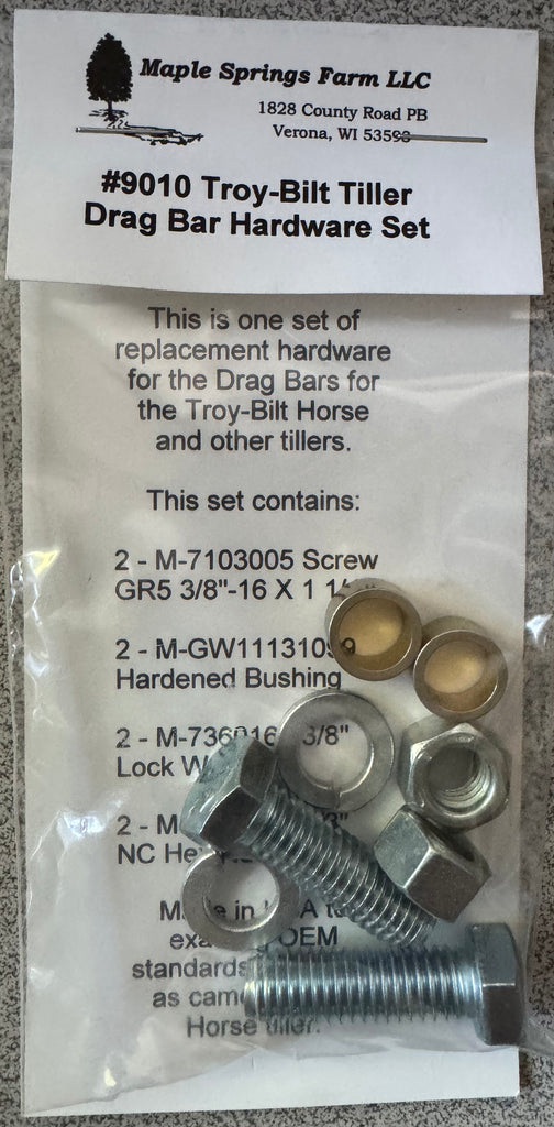 Troy-Bilt HARDWARE KIT for Drag Bars for Horse Tillers