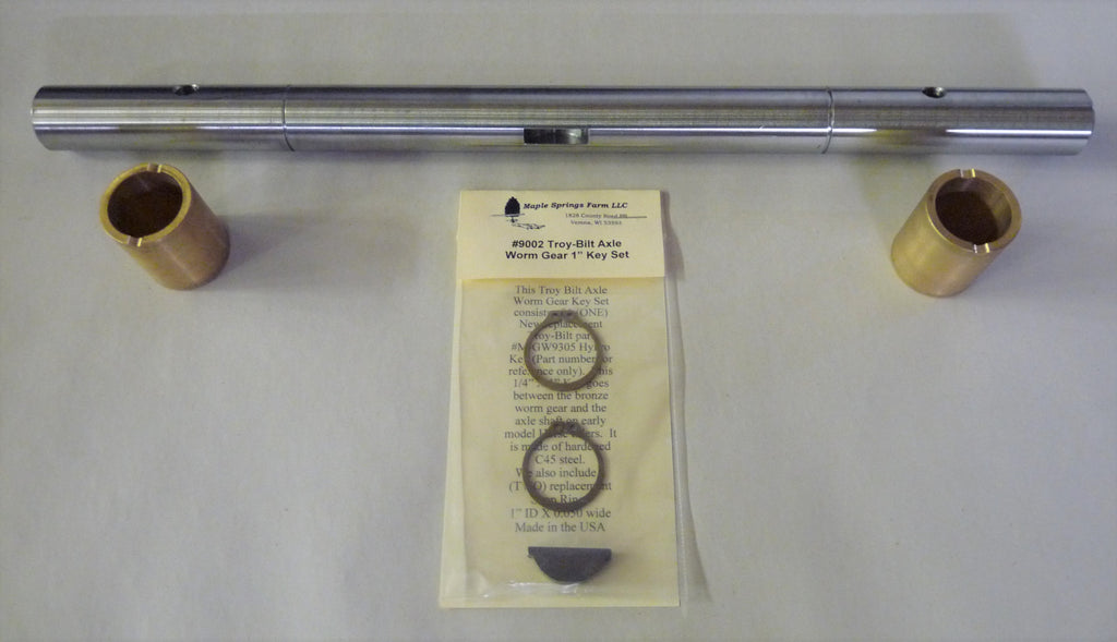 NEW Troy Bilt Axle Wheel Shaft M-GW 1235 1" OD 1/4" X 1" Keyway w/bushings