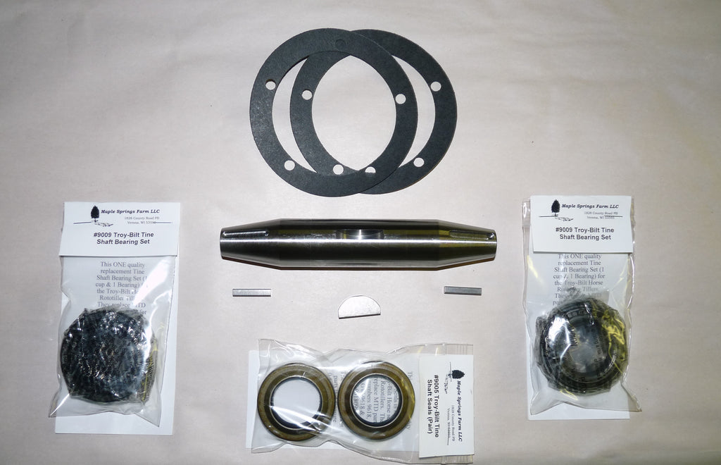 Troy Bilt HORSE COMPLETE Tine Shaft Rebuild Kit including Shaft Seals Gaskets Bearings & Keys