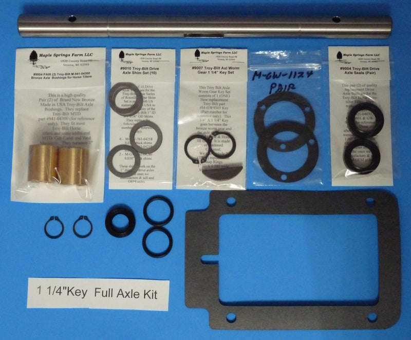 Troy-Bilt Horse Tiller Drive Axle 10 Piece Shim Kit Made in USA, .010 | Maple Springs Farm LLC